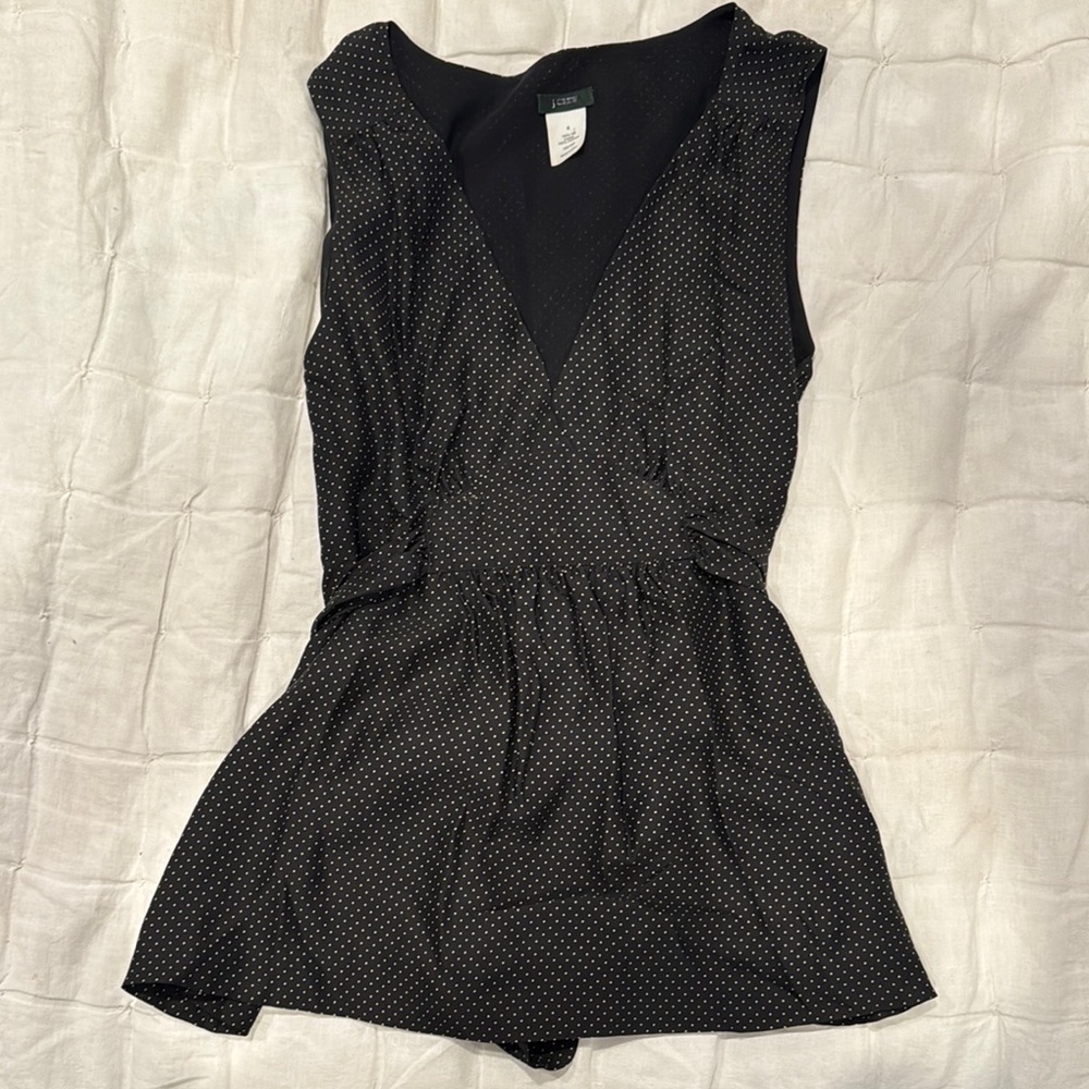 J Crew Black Polka Dot Sleeveless blouse